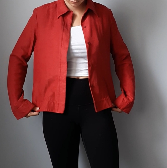 Red Suede Button-up Shirt - Picture 3 of 11